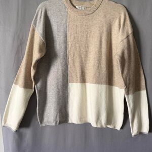 Poof Apparel color block sweater